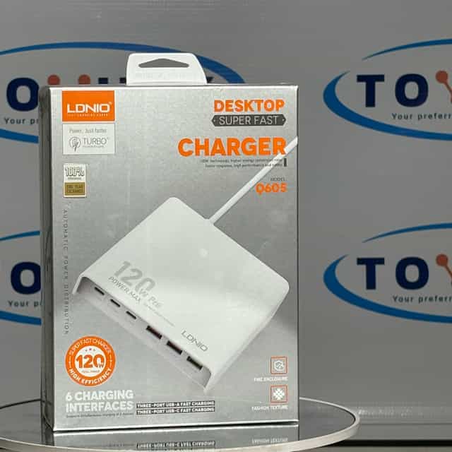 LDNIO-120W-6-Port-Desktop-Charger-3C-3A-PD-QC-Tovuty-Kenya-Prodcut-PAckaging.jpg 120W PD Charger - 6-Port Desktop Station (3C+3A) - Power.